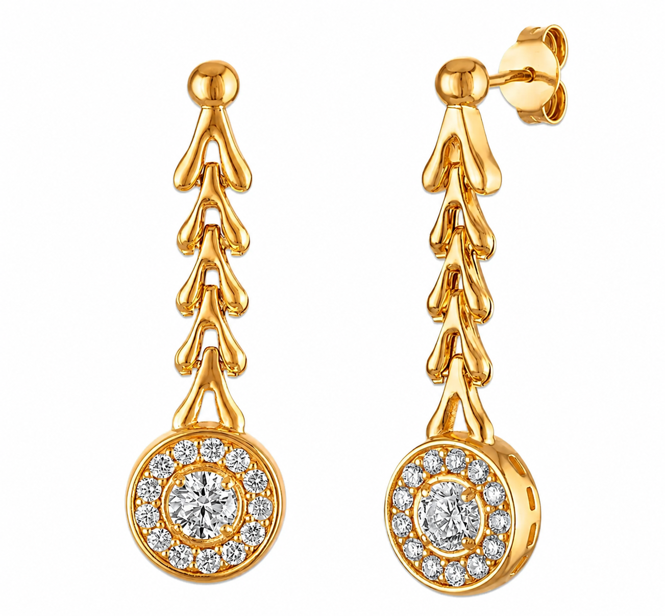 1.00 Ct Fashion Round Diamond Dangles